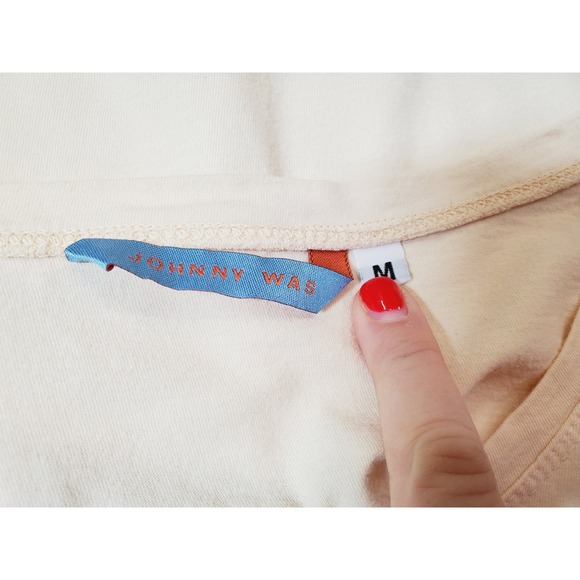 JOHNNY WAS VTG 90s Bell Sleeve Scoop Neck Top Womens Medium - Picture 2 of 9